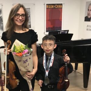 Music with Celine Boulben with violin student